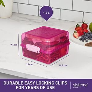 Sistema Lunch Cube, Assorted Colors, 1.4 Liter