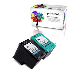 printronic remanufactured ink cartridge replacement for hp 92 hp 93 for photosmart c3135 c3140 c3150 c3180 7850 officejet 6310 psc 1507 1510 deskjet 5420 5440 5443 (1 black, 1 color)