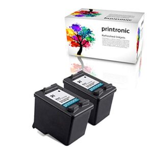 printronic remanufactured ink cartridge replacement 2 pack for hp 21 for psc 1410 deskjet f380 f2180 f2280 d1460 f4180 (2 black)