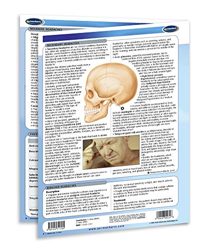 Headaches Guide - Medical Quick Reference Chart - 8.5" x 11" 4-Page Laminated