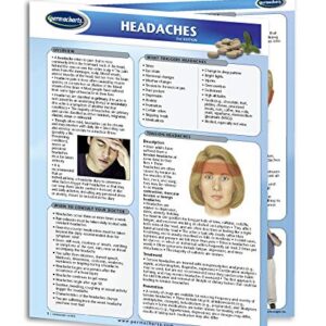 Headaches Guide - Medical Quick Reference Chart - 8.5" x 11" 4-Page Laminated