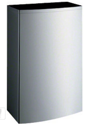 BOBRICK 277 ConturaSeries Stainless Steel Surface-Mounted Waste Receptacle with LinerMate, Satin Finish, 12.75 Gallon Capacity, 8-1/2" Length, 23" Height, 15-1/8" Width