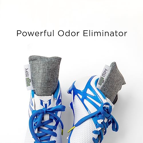 Moso Natural Shoe Odor Absorbers. A Scent Free Odor Eliminator for Shoes, Gym Bags and Sports Gear. Premium Moso Bamboo Charcoal Air Purifying Bag and Deodorizer (One Pack of Two 75g Bags)