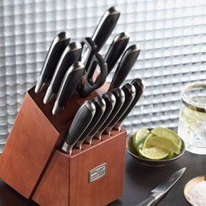 Chicago Cutlery Belden 15 Piece Premium Kitchen Knife Set with Cherry-Stain Block, Stainless Steel Blades to Resist Rust, Stains, and Pitting, Knives Set for Kitchen
