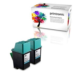 printronic remanufactured ink cartridge replacement for hp 20 c6614dn (2 black)