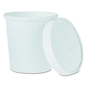 solo foodservice khb16a-2050 16 oz white paper food container and lid (case of 250 containers w/lids)