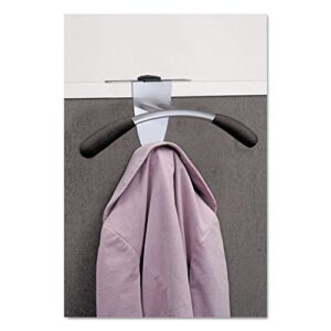 alba pmmouspart hanger shaped partition coat hook, silver/black, 15 x 4 1/2 x 7 7/8