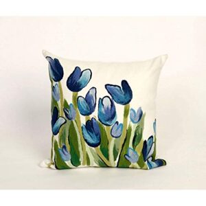 liora manne visions ii allover tulips indoor/outdoor pillow, 20" x 20" square, blue