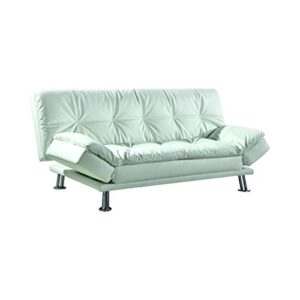 coaster home furnishings dilleston sleeper sofa bed with casual seam stitching white, 73" w x 37" d x 35.5" h (300291)