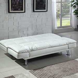 Coaster Home Furnishings Dilleston Sleeper Sofa Bed with Casual Seam Stitching White, 73" w x 37" d x 35.5" h (300291)