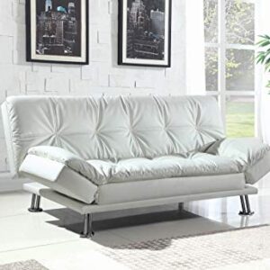Coaster Home Furnishings Dilleston Sleeper Sofa Bed with Casual Seam Stitching White, 73" w x 37" d x 35.5" h (300291)