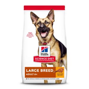 hill's science diet dry dog food, large breed adult 6+ senior, chicken, barley & rice recipe, 33 lb. bag