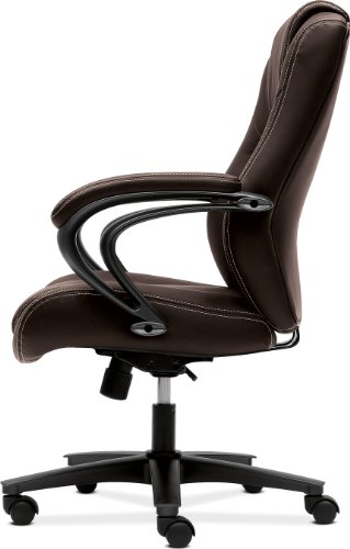 HON Managerial Office Chair- High-Back Computer Desk Chair with Loop Arms , Brown (VL402)