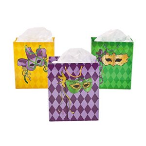 mardi gras masquerade gift bags (set of 12) party supplies