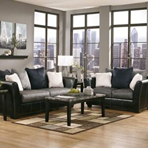 Signature Design by Ashley Maysville Faux Marble Top 3-Piece Table Set, Includes Coffee Table & 2 End Tables, Black