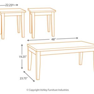 Signature Design by Ashley Maysville Faux Marble Top 3-Piece Table Set, Includes Coffee Table & 2 End Tables, Black