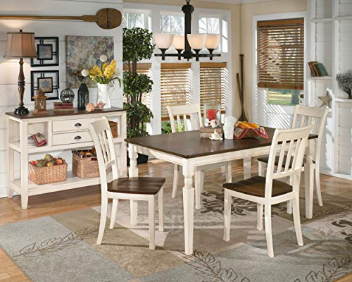 Signature Design by Ashley Whitesburg Cottage Rake Back Dining Chair, 2 Count, Brown & White