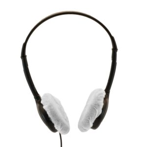Scan Sound, Inc. Small Stretchable Headphone Covers - White - Bag of 100 - Stretches up to 2 1/2 inches
