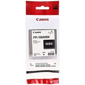 canon 6620b001aa (pfi-106mbk) matte black ink cartridge (130 ml) ink
