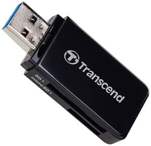 transcend ts-rdf5k usb 3.1 sdhc/sdxc/microsdhc/sdxc card reader, black