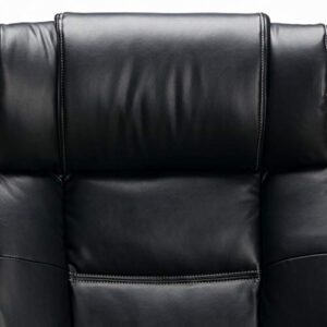 OFM Avenger Leather Big Tall 500lb Max Weight Executive Office Chair, with Lumbar Support, Recline/Tilt Tension Controls, with Wheels for Computer/Desk, Black