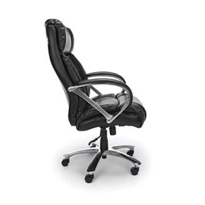 OFM Avenger Leather Big Tall 500lb Max Weight Executive Office Chair, with Lumbar Support, Recline/Tilt Tension Controls, with Wheels for Computer/Desk, Black