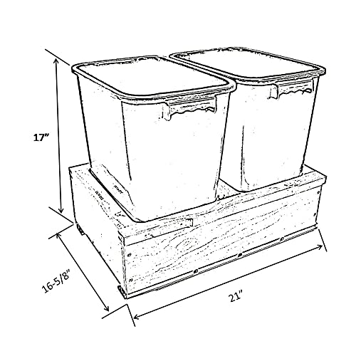 Dowell 4006 0215/0218/0221 Single/Double Waste Basket Pullout for B15/B18/B21 Cabinet (for B21 Cabinet)