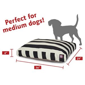 Majestic Pet Vertical Stripe Rectangle Dog Bed, Black, Medium