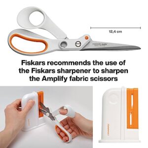 Fiskars Razor Edge All Purpose Scissors, Length: 24 cm, Stainless Steel Blade/Plastic Handles, White/Orange, Amplify, 1005225