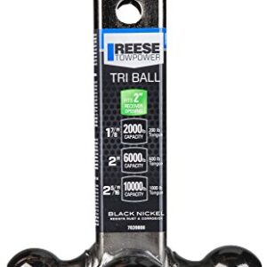 Reese Towpower 7039800 Triple Ball Mount, Black Nickel, Versatile and Universal