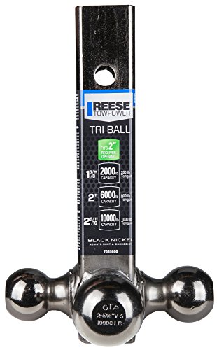 Reese Towpower 7039800 Triple Ball Mount, Black Nickel, Versatile and Universal