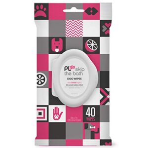 pl360 dog grooming wipes for cleansing & deodorizing | pet wipes for dogs, cats, puppies & kittens | mandarin scent | eco friendly, natural and safe ingredients | 40 count