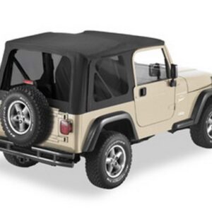 Pavement Ends by Bestop 51148-35 Black Diamond Replay Replacement Soft Top Tinted Windows; No door skins included for 1997-2006 Jeep Wrangler