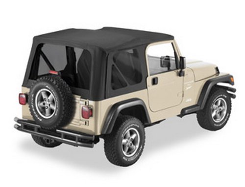 Pavement Ends by Bestop 51148-35 Black Diamond Replay Replacement Soft Top Tinted Windows; No door skins included for 1997-2006 Jeep Wrangler
