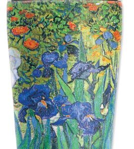 Mugzie Van Gogh Irises Travel Mug with Insulated Wetsuit Cover, 16 oz, Black