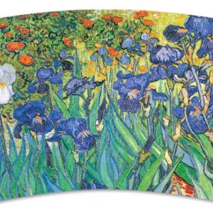 Mugzie Van Gogh Irises Travel Mug with Insulated Wetsuit Cover, 16 oz, Black
