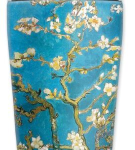 Mugzie Van Gogh Almond Blossoms Travel Mug with Insulated Wetsuit Cover, 16 oz, Black