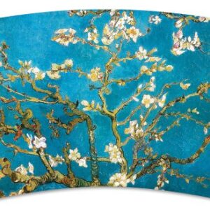 Mugzie Van Gogh Almond Blossoms Travel Mug with Insulated Wetsuit Cover, 16 oz, Black