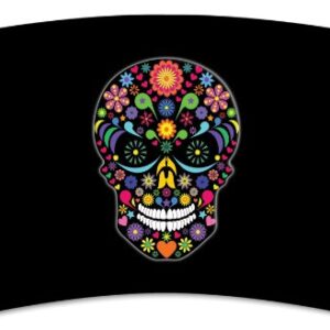 Mugzie Multi Color Sugar Skull Travel Mug with Insulated Wetsuit Cover, 16 oz, Black