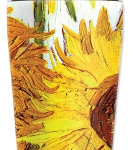 Mugzie Van Gogh Sunflowers Travel Mug with Insulated Wetsuit Cover, 16 oz, Black