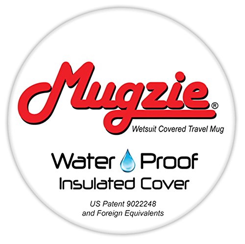 Mugzie Jungle Dinosaurs Travel Mug with Insulated Wetsuit Cover, 16 oz, Black