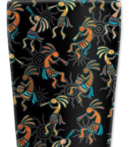 Mugzie Kokopelli Travel Mug with Insulated Wetsuit Cover, 16 oz, Black