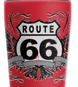Mugzie Route 66 Travel Mug with Insulated Wetsuit Cover, 16 oz, Black