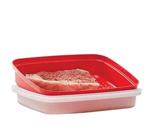 tupperware large season serve container - paprika bottom, sheer seal