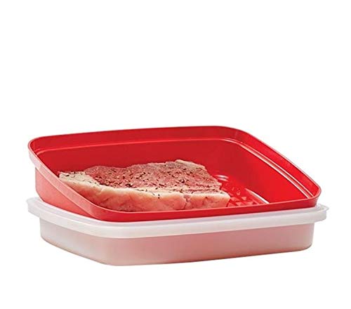 Tupperware Large Season Serve Container - Paprika Bottom, Sheer Seal