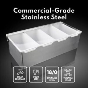 New Star Foodservice 48049 Stainless Steel Condiment Dispenser with 6 Compartments (NO ICE TRAY INCLUDED)