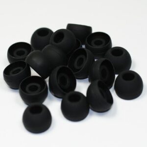 10 Black Large Replacement Silicone Earbud Tips for Skullcandy, Sony, Creative, Audio-Technica, Panasonic, V-Moda, Skullcandy, Sennheiser, Philips in-Ear Earphones