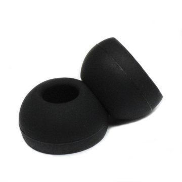 10 Black Large Replacement Silicone Earbud Tips for Skullcandy, Sony, Creative, Audio-Technica, Panasonic, V-Moda, Skullcandy, Sennheiser, Philips in-Ear Earphones