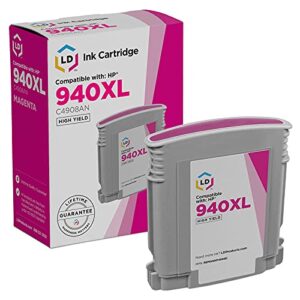 ld products remanufactured ink cartridge replacement for hp 940xl c4908an high yield (magenta)