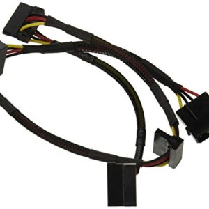 Monoprice Data Cable - 2 Feet - 4-pin MOLEX Male to 4X 15-pin SATA II Female Power Cable (Net Jacket)